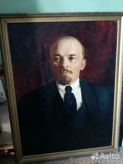 Ленин картина портрет масло ретро
