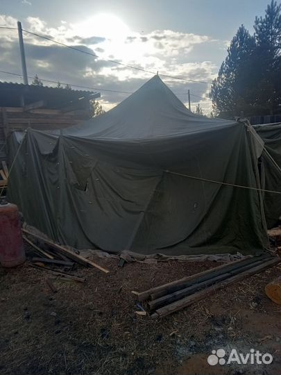 Палатка советская 4на 5 прорезиненный брезент