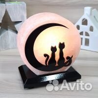 Солевая лампа Коты на Луне