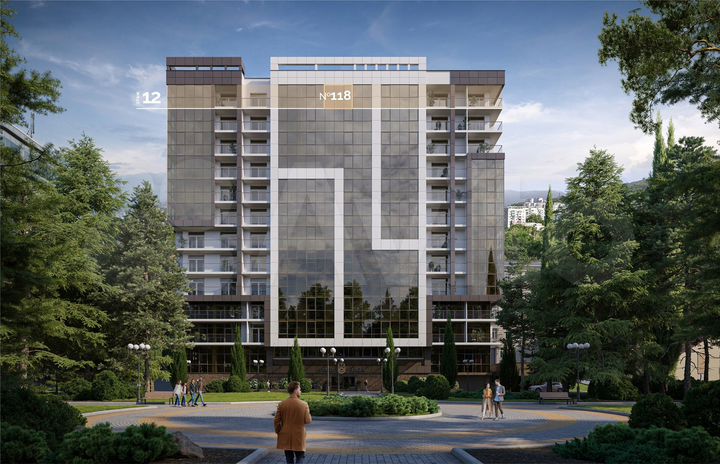 1-к. апартаменты, 41,1 м², 12/12 эт.