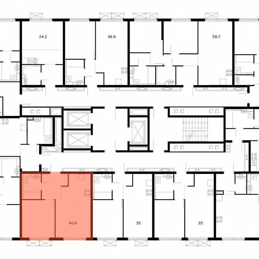 1-к. квартира, 40,6 м², 14/14 эт.