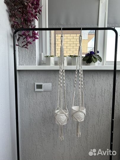 Кашпо для цветов подвесное макраме