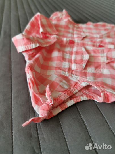 Рубашка 86 92 в клетку для девочки
