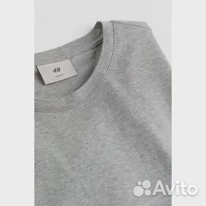 Футболка H&M Slim Fit Pima Cotton, серый
