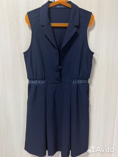 Сарафан для девочки 140 синий