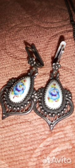 Серебряные серьги СССР винтаж