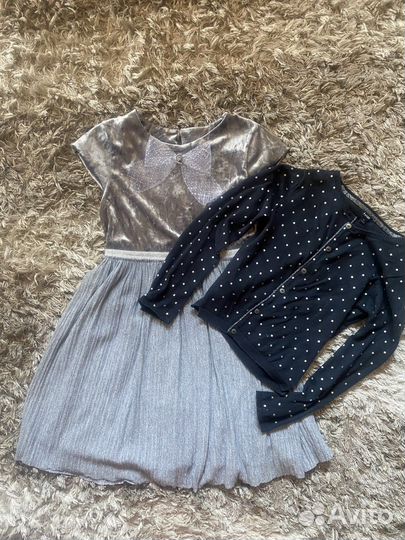 Нарядное платье 140 (8-9-10л) + кардиган