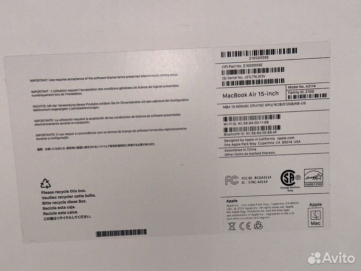 Apple Macbook Air 15 M3 2024 16/512 MidNight США