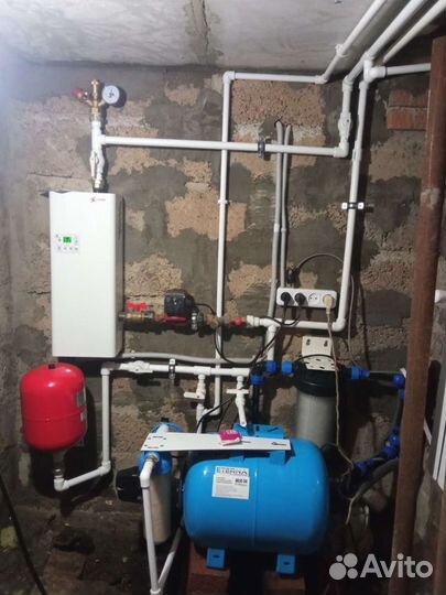 Монтаж системы отопления и водоснабжения