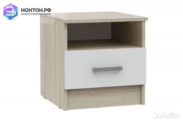 Тумба прикроватная Мартина белый / дуб сонома