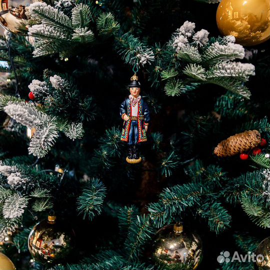 Стеклянная елочная игрушка Польский костюм Польша