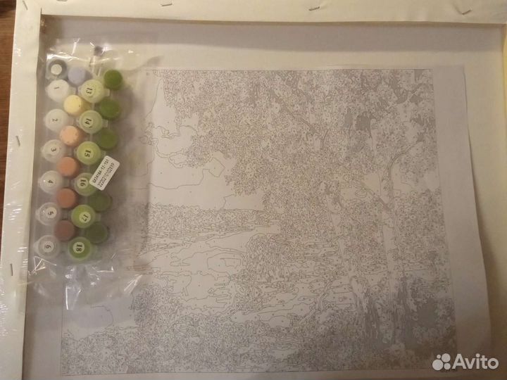 Картина по номерам новая Берёзки летний лес