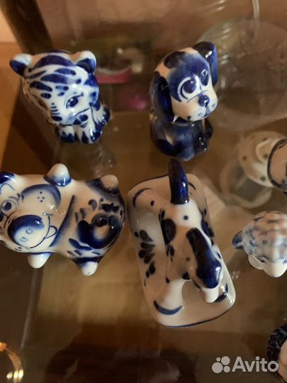 Фигурки животных гжель