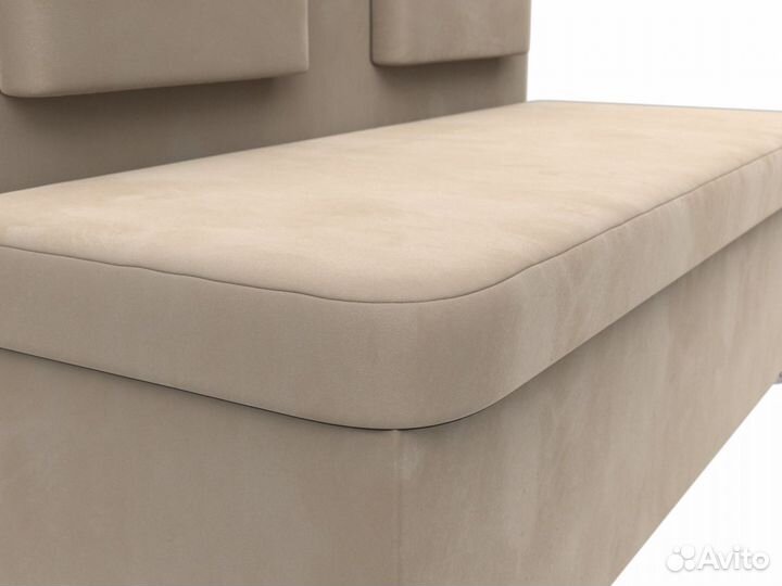 Диван кухонный прямой Маккон 2-х местный, велюр, бежевый