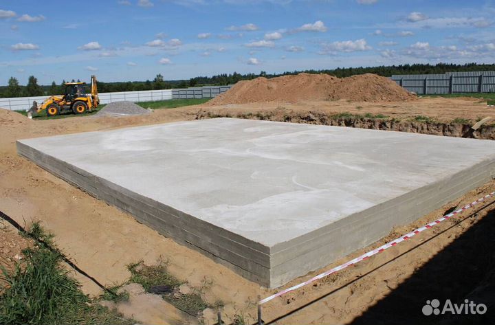 Фундамент монолитная плита