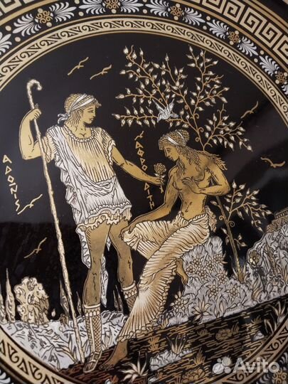 Коллекционная тарелка винтаж 24 карата