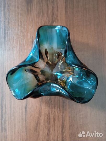 Ваза-конфетница гутное стекло СССР