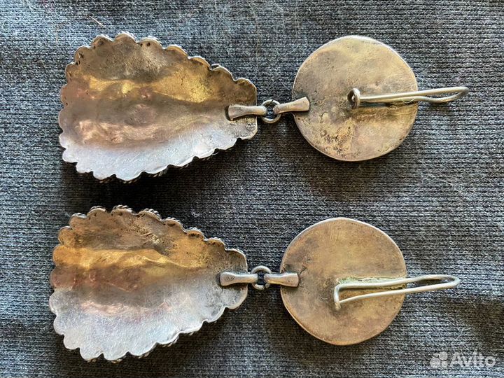 Серьги серебро, эмаль