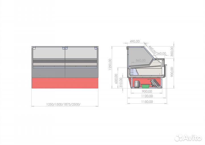 Холодильная витрина для мяса