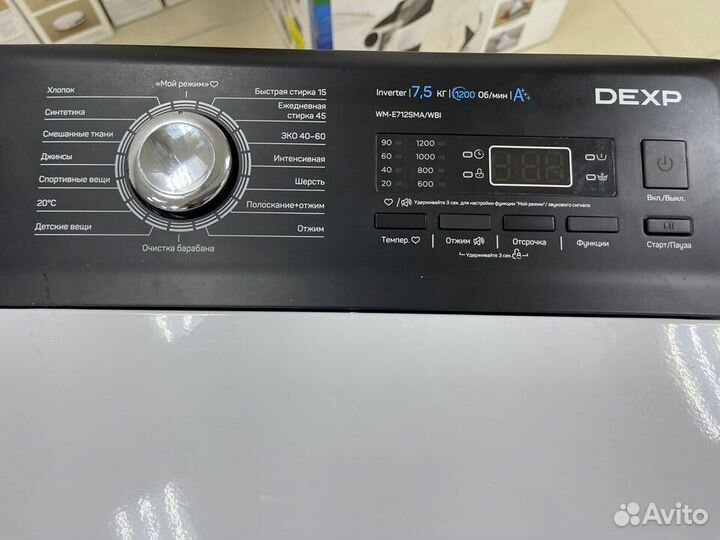 Стиральная машина Dexp вертикальная 7.5кг инвертор