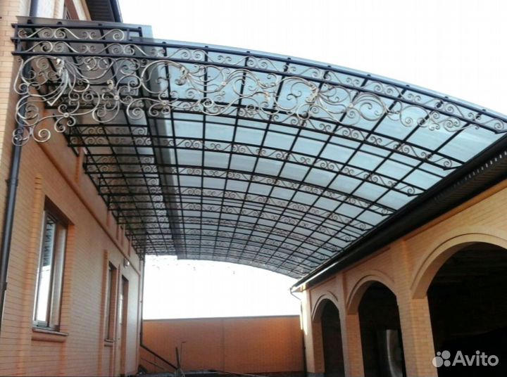 Навесы кованные из поликарбоната