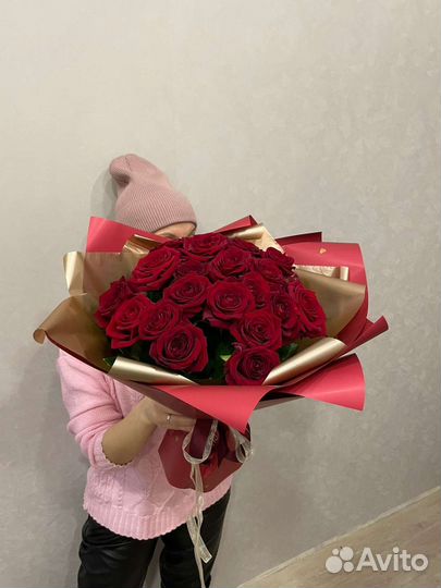 Букет цветов из красной розы