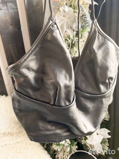 Топ женский экокожа