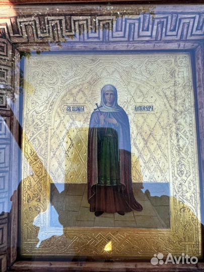 Икона старинная Святая Александра