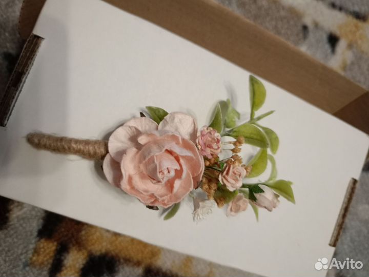 Набор для свадьбы (бутоньерка и повязка на руку)