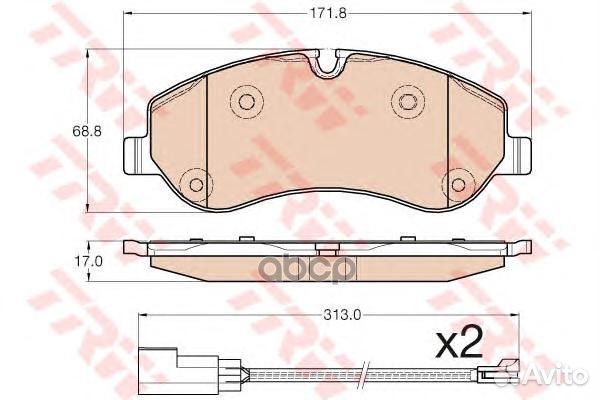 Колодки тормозные передние TRW GDB1967 ford Tra