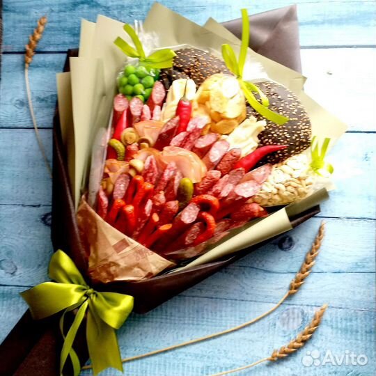 Мужские мясные съедобные букеты