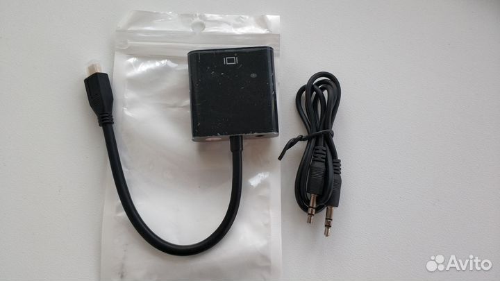 Новый Конвертер переходник Micro hdmi на VGA с AUX