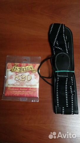 Нейлоновые струны и ремень для гитары, всё новое