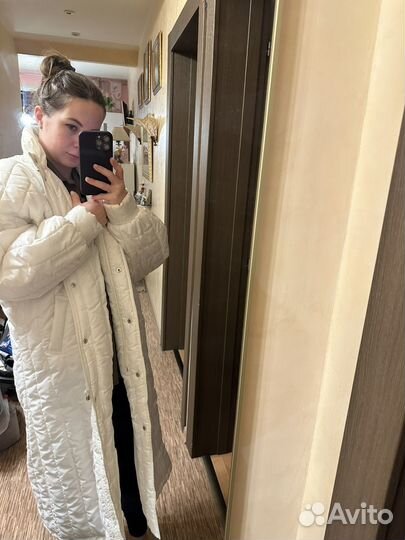 Демисезонное пальто белое винтаж