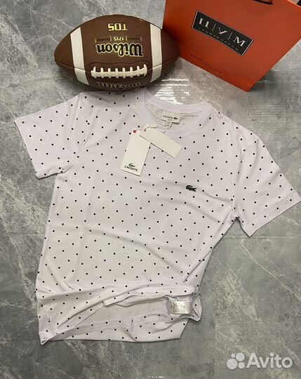 Футболка белая Lacoste размеры с 46 по 54