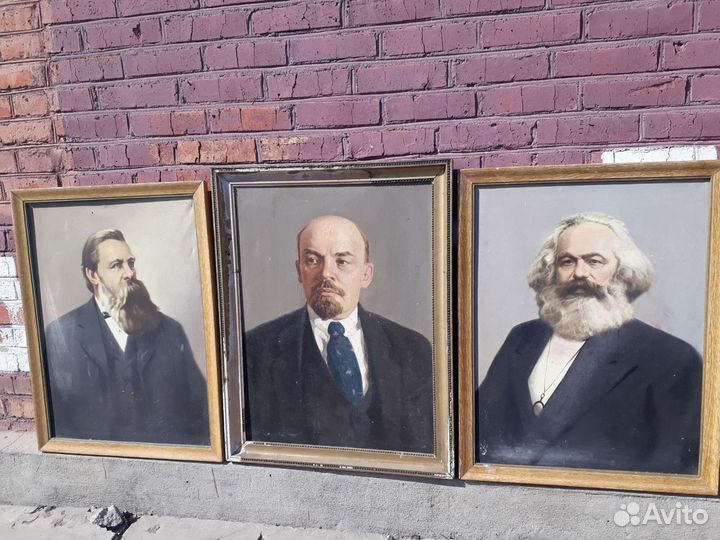 Портрет Энгельса, Ленина, Маркса
