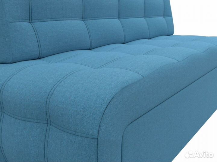 Диван кухонный прямой Люксор, рогожка, амур голубой