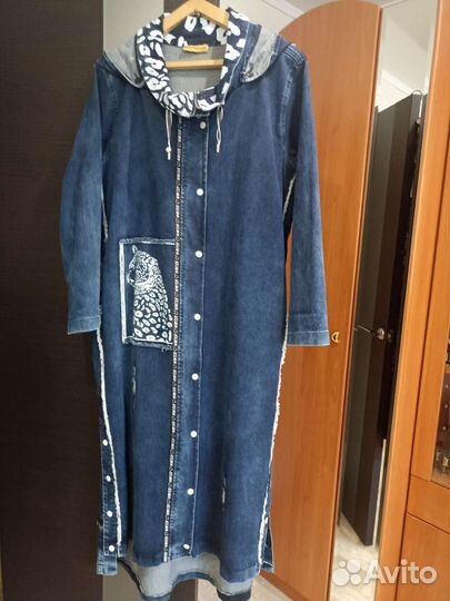 Плащ джинсовый женский