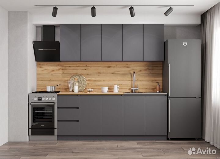 Кухня новая 2м графит в наличии с доставкой