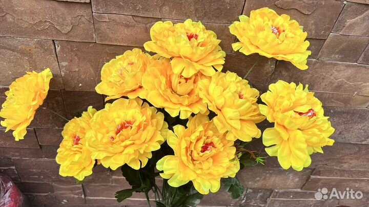 Искусственные цветы шикарные пионы 10 шт