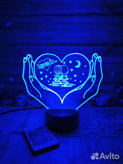 Ночник 3-D с индивидуальной гравировкой