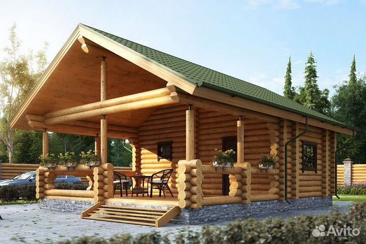 Баня из оцилиндрованого бревна Ольга 280мм