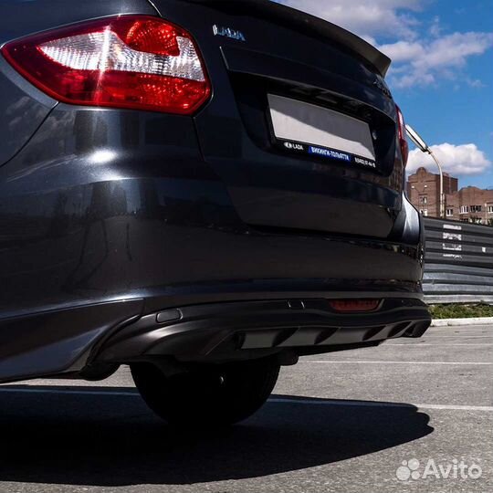 Юбка заднего бампера для Лада Гранта Лифтбек