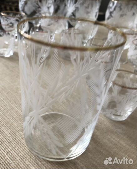 Хрустальный набор 24 предмета рюмки и фужеры