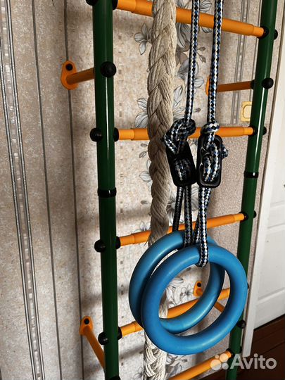 Детская шведская стенка с турником+мат