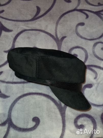 Кепка кожаная берет кожаный