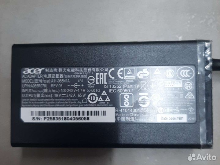 Блок питания acer, hp