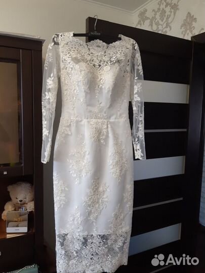 Свадебное платье кружевное 42-44