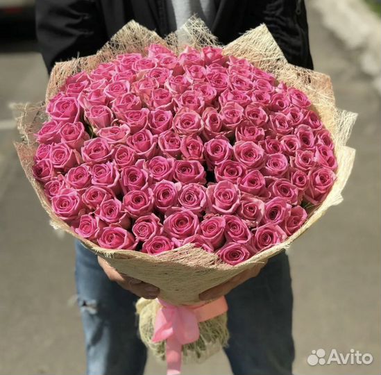 101 роза цветы букеты