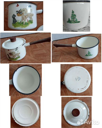 Посуда эмалированная и кружка алюминиевая СССР